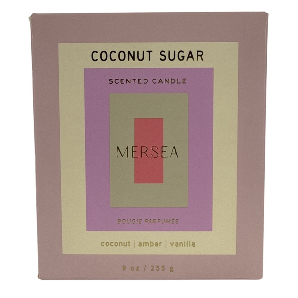 Mersea Coconut Sugar Scented Candle 9 oz Soy Blend Coconut Amber Vanilla NEW Box